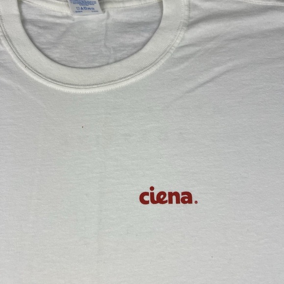 Vintage 90s Art T Shirt 2XL Obscure Tech Apple White Ciena - Picture 5 of 10